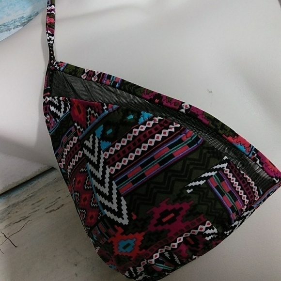 MOSSIMO swim top coral/olive/black size Large - Picture 2 of 5